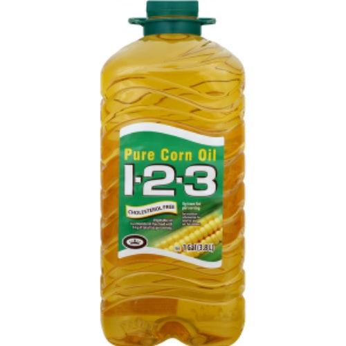 1-2-3 Aceite puro de maíz — 1 galón | UPC 012005000640