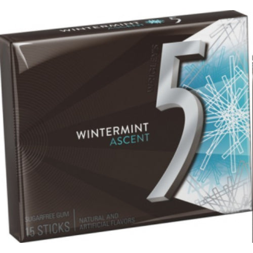 5 Gum Chicle Wintermint Ascent — 15 piezas | UPC 022000015532
