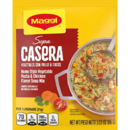 Maggi Sopa Casera de vegetales, pollo y fideos — 86 g | UPC 028000658755