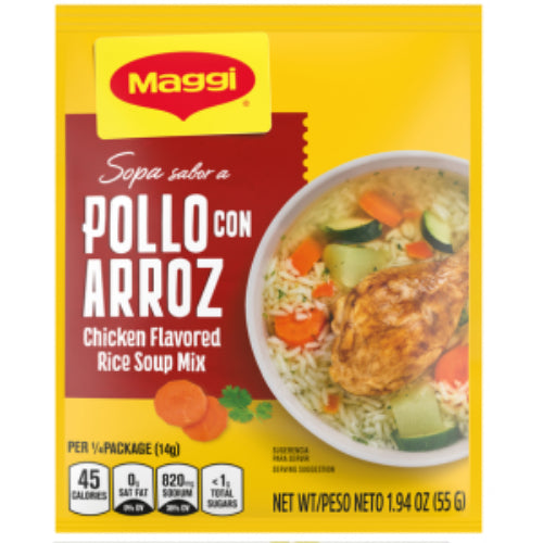 Maggi Sopa sabor pollo con arroz — 55 g | UPC 028000878153