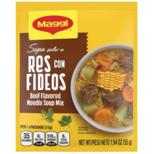 Maggi Sopa sabor res con fideos — 55 g | UPC 028000956233