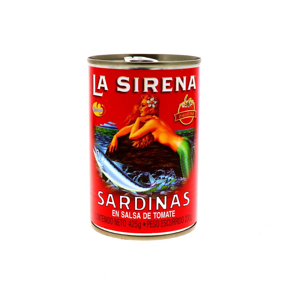 La Sirena Sardinas en salsa de tomate, lata alta — 15 oz / 425 g | UPC 028571000434