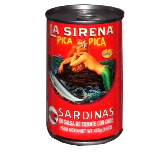 La Sirena Sardinas en salsa de tomate picante — 15 oz / 425 g | UPC 028571000601