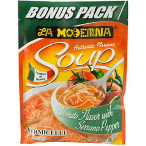 La Moderna Sopa de fideos con tomate y chile serrano — 3.5 oz | UPC 029243200114