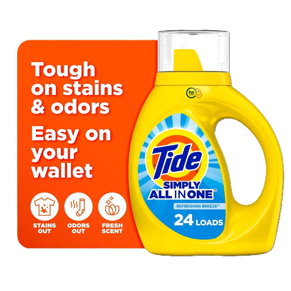 Tide Simply All-in-One Detergente líquido Refreshing Breeze — 32 fl oz | UPC 030772120934