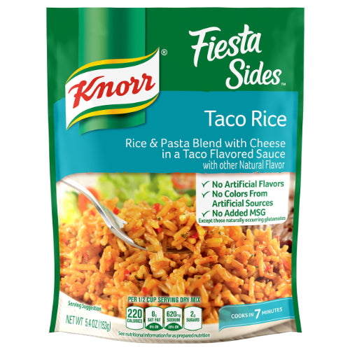 Knorr Arroz y pasta Fiesta Sides Taco Rice — 5.4 oz | UPC 041000026041