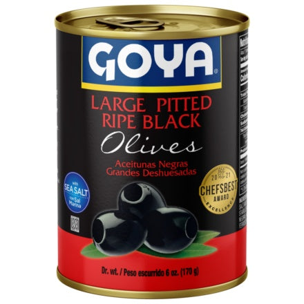 Goya Aceitunas negras grandes sin hueso — 6 oz | UPC 041331014953