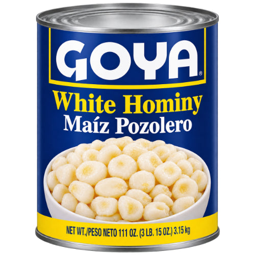Goya Maíz blanco pozolero White Hominy — 111 oz | UPC 041331025997