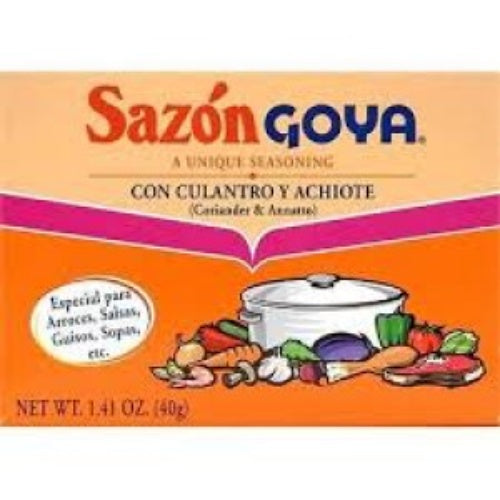 Goya Sazón con culantro y achiote — 1.41 oz | UPC 041331037822