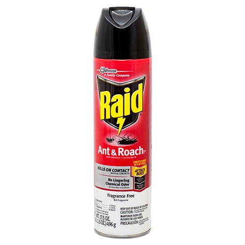 Raid Insecticida Ant & Roach sin fragancia — 17.5 oz | UPC 046500117176