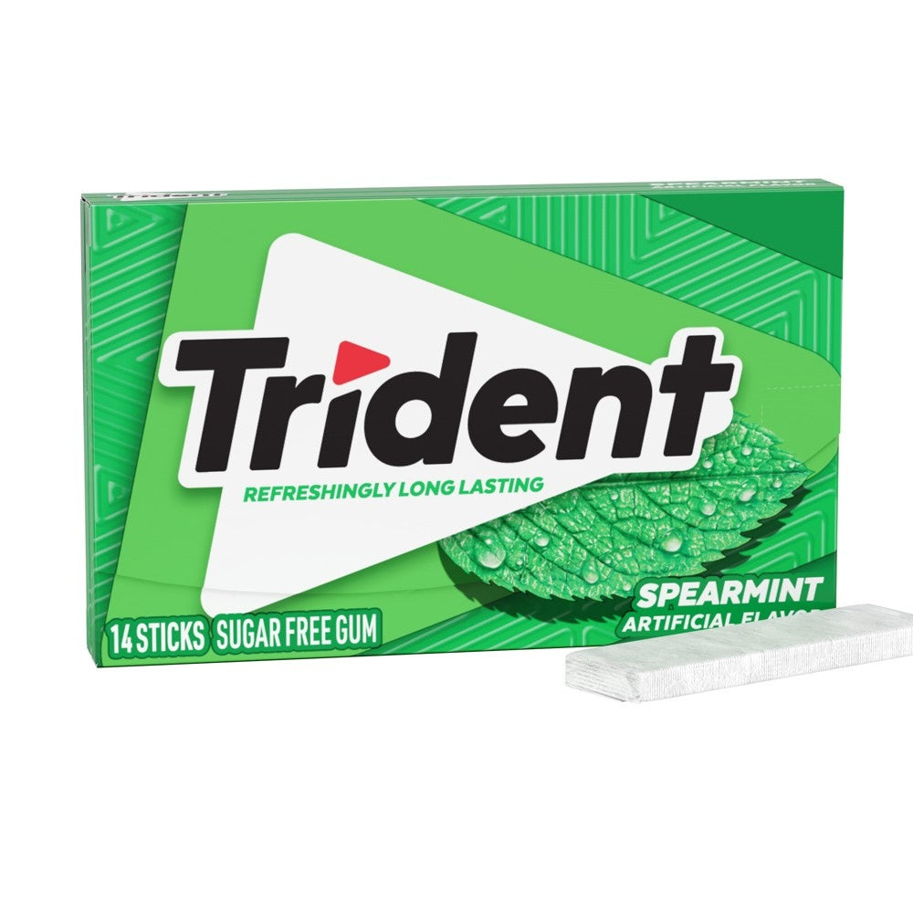 Trident Chicle sin azúcar Spearmint — 14 piezas | UPC 073390055158