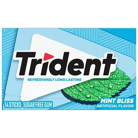 Trident Chicle sin azúcar Mint Bliss — 14 piezas | UPC 073390055226