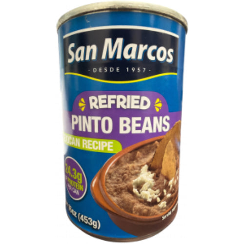 San Marcos Frijoles pintos refritos — 15.3 oz / 433 g | UPC 074234040828