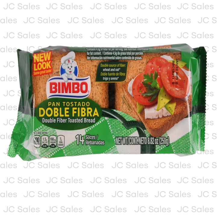 Bimbo Pan tostado doble fibra — 14 rebanadas / 250 g