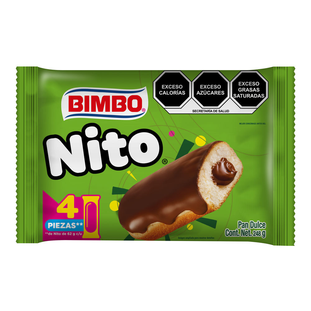 Bimbo Nito Bimbolete relleno de chocolate multipaquete 4 piezas / 248 g
