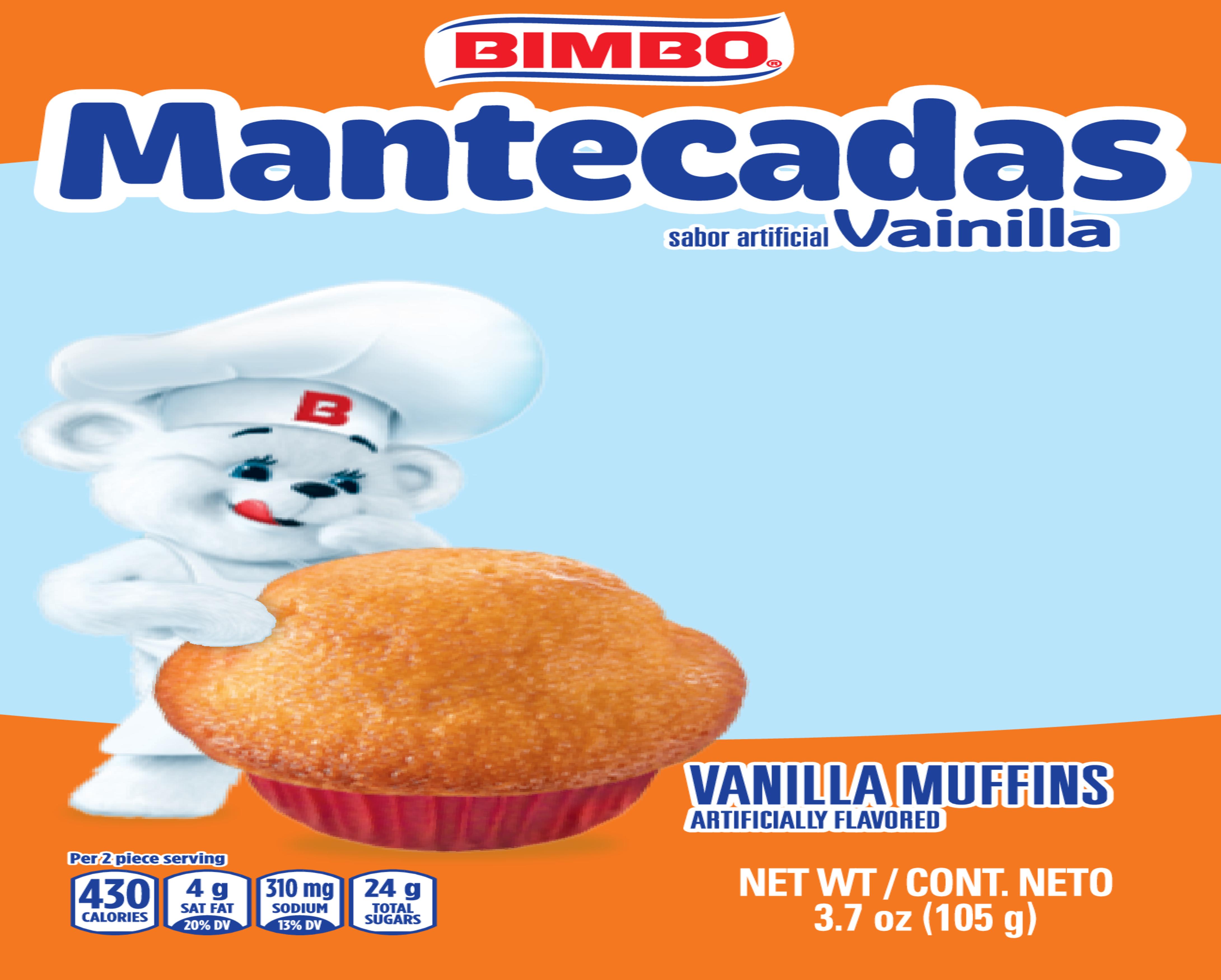 Bimbo Mantecadas sabor vainilla 2 piezas / 105 g