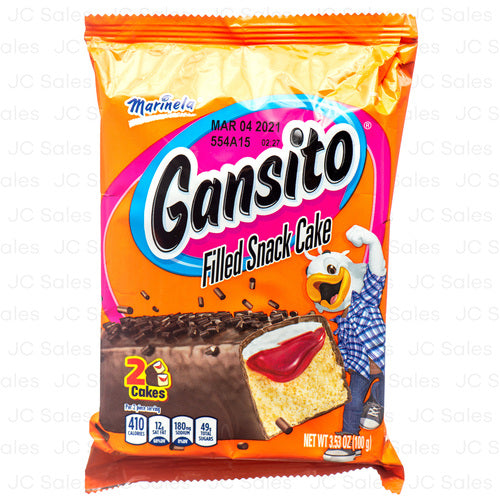 Marinela Gansito pastelitos rellenos de fresa y crema — 2 piezas / 100 g