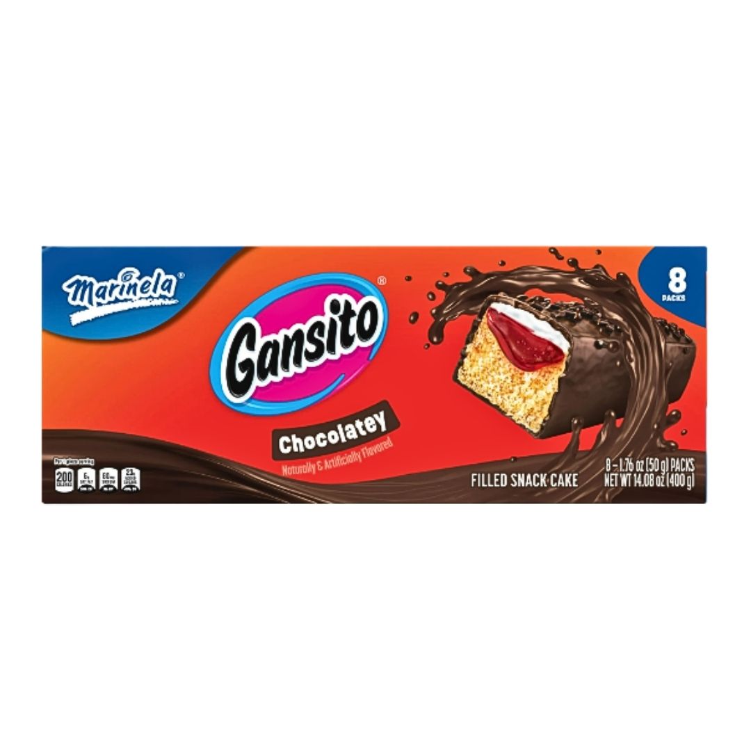 Marinela Gansito pastelitos rellenos de fresa y crema — 8 piezas / 400 g