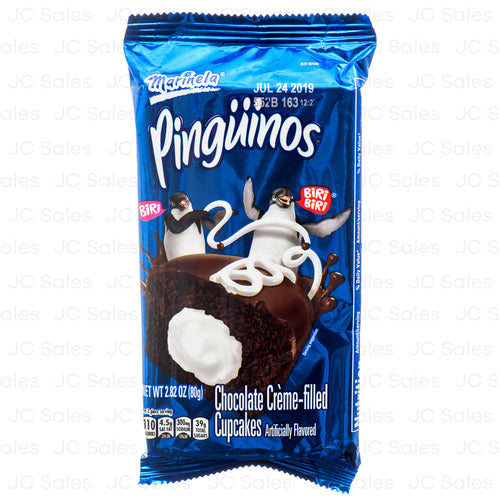 Marinela Pingüinos pastelitos de chocolate rellenos de crema — 2 piezas / 80 g