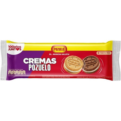 Pozuelo Galletas Cremas chocolate y vainilla — 13.3 oz | UPC 086581005085