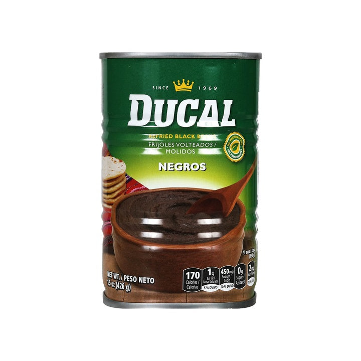 Ducal Frijoles negros refritos — 15 oz | UPC 088313001365