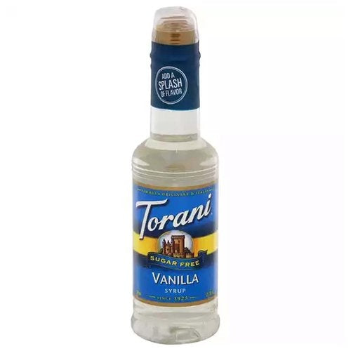 Torani Jarabe de vainilla sin azúcar — 12.7 fl oz / 375 mL | UPC 089036442800