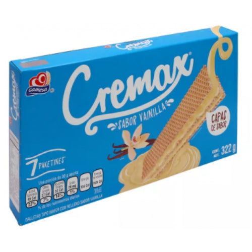 Gamesa Galletas wafer Cremax sabor vainilla — 7 paquetes / 322 g