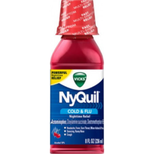 Vicks NyQuil Resfriado y Gripe Cereza — 8 fl oz | UPC 323900014251