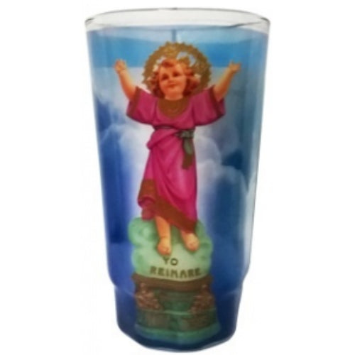 Veladoras México Divino Niño Jesús en cristal — 1 unidad | UPC 602499161844