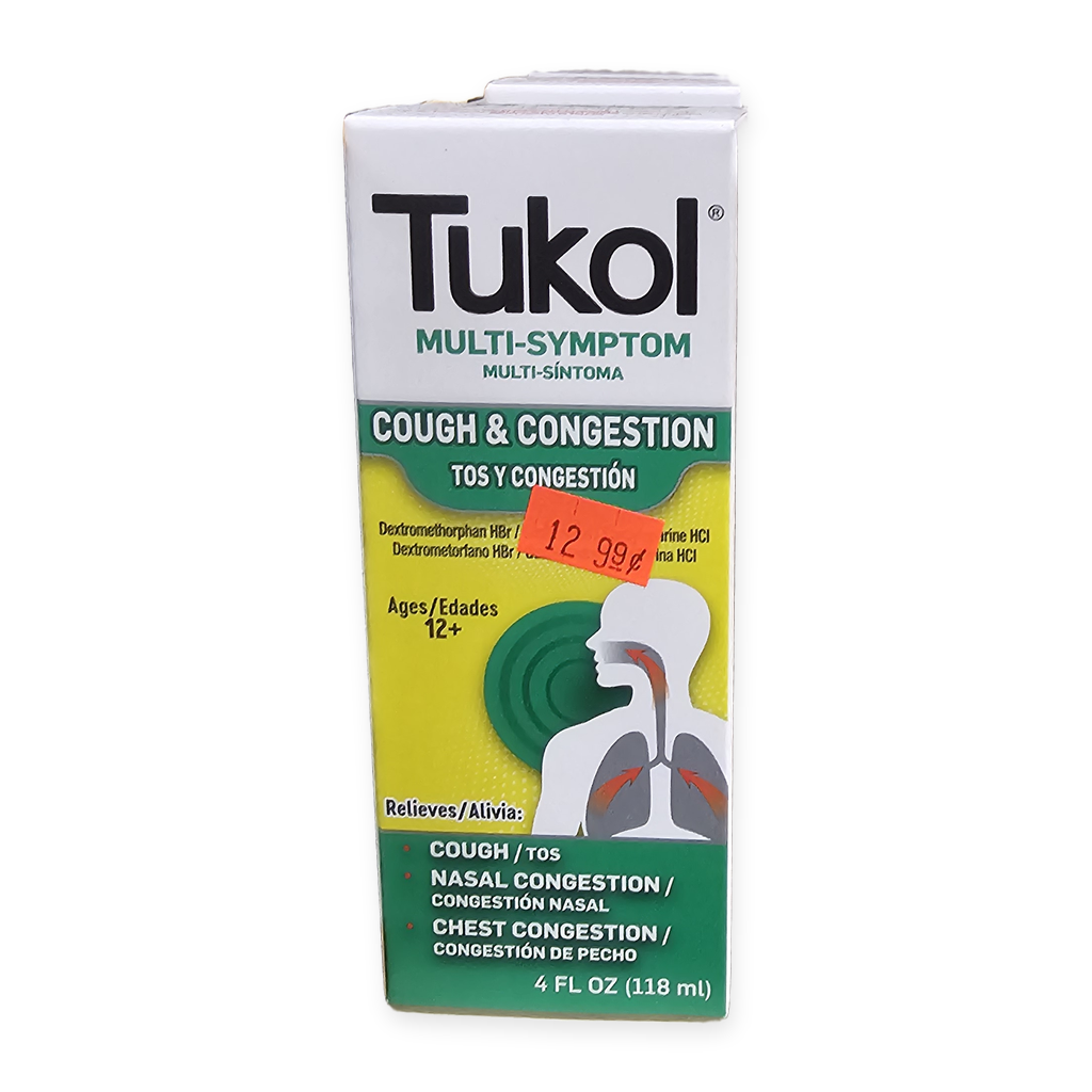 Tukol Jarabe Multisíntomas Tos y Congestión — 118 mL — UPC 650066000126