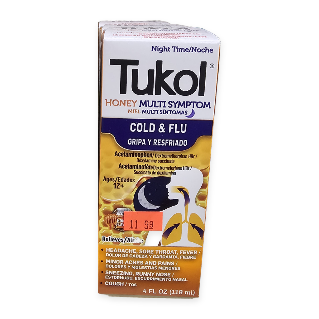 Tukol Miel Multisíntomas Gripe y Resfriado — 118 mL — UPC 650240051241
