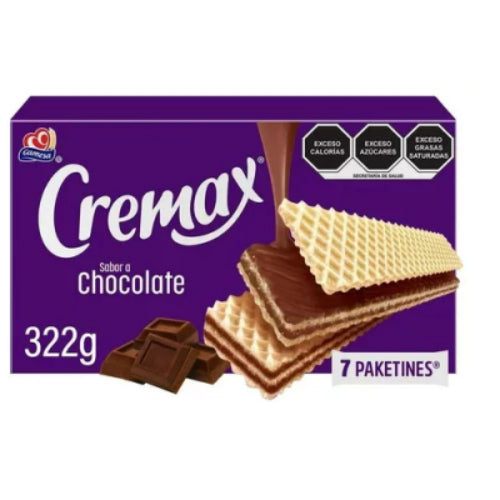 Gamesa Galletas wafer Cremax sabor chocolate — 7 paquetes / 322 g | UPC 686700000351