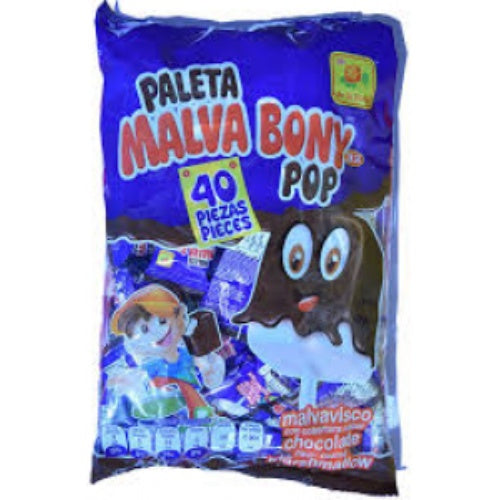De la Rosa Paleta de malvavisco Malva Bony Pop — 40 piezas | UPC 724869001755