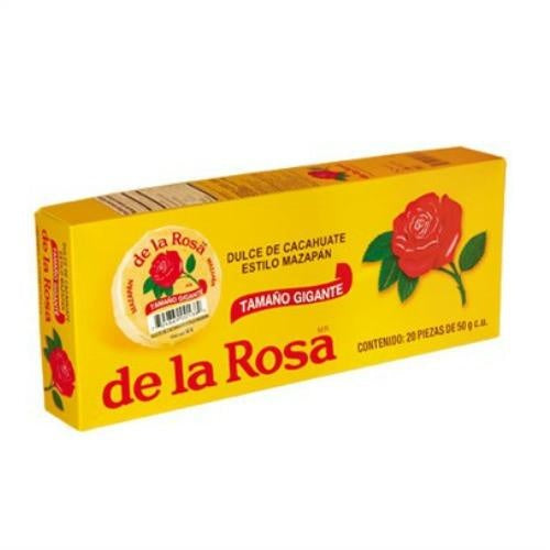 De la Rosa Dulce de cacahuate estilo mazapán gigante — 20 piezas de 50 g | UPC 724869006040