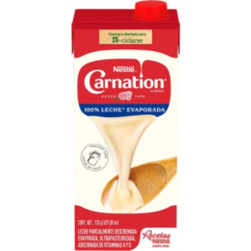 Nestlé Carnation Clavel Leche evaporada en envase resellable — 720 g / 25.4 oz | UPC 7501058628831