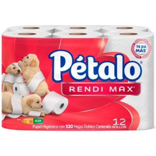 Pétalo Papel higiénico RendiMax doble hoja — 12 rollos | UPC 7501943458451