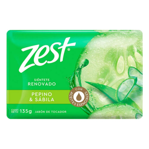 Zest Jabón en barra Pepino y Sábila — 135 g | UPC 7506306246010