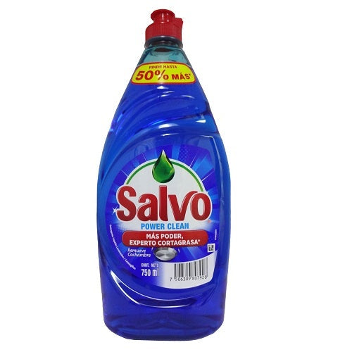 Salvo Power Clean Lavatrastes líquido — 750 mL | UPC 7506309807928