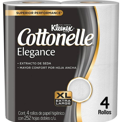 Kleenex Cottonelle Papel higiénico Elegance XL — 4 rollos | UPC 7506425622016