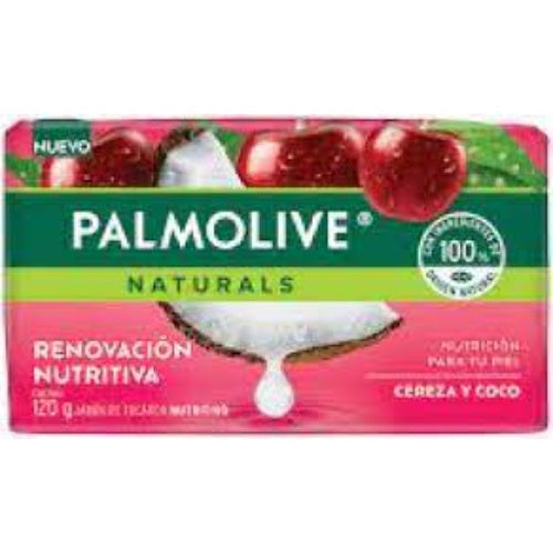 Palmolive Naturals Jabón en barra Cereza y Coco — 120 g | UPC 7509546682341