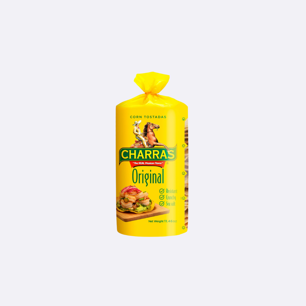 Charras Tostadas de maíz Original — 11.46 oz | UPC 756702133149