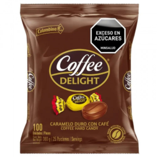 Colombina Caramelos de café Coffee Delight — 100 piezas / 13.4 oz | UPC 7702011001771
