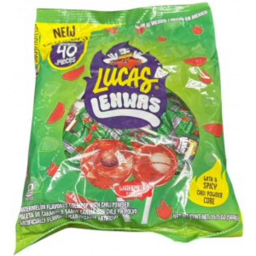 Lucas Paletas Lenwas sabor sandía con chile — 40 piezas | UPC 810008801369