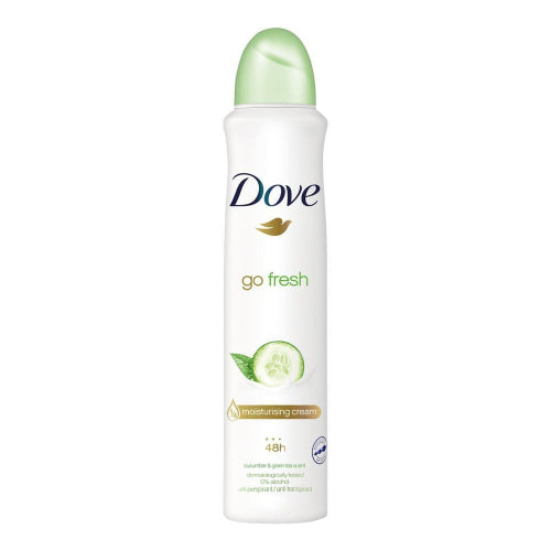 Dove Desodorante corporal en aerosol Go Fresh Pepino y Té Verde — 250 mL | UPC 8717163004869