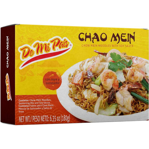 De Mi País Fideos Chao Mein con salsa de soya — 6.35 oz | UPC 896211002021