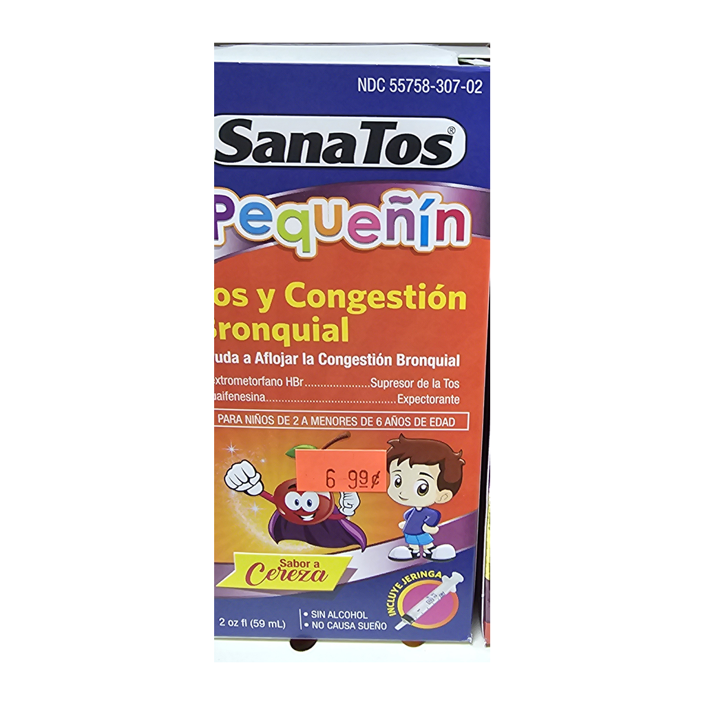 SanaTos Pequeñín Jarabe Sabor Cereza — 59 mL — UPC 899711001006