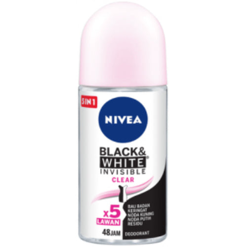 Nivea Desodorante roll-on Black & White Invisible Clear — 50 mL | UPC 8999777004354