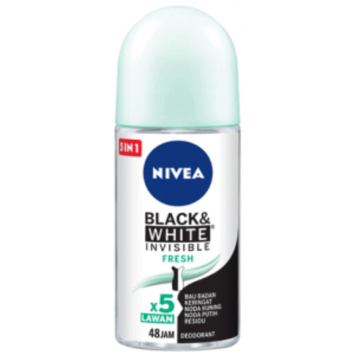 Nivea Desodorante roll-on Black & White Invisible Fresh — 50 mL | UPC 8999777006259