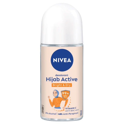Nivea Desodorante roll-on Hijab Active Bright & Dry — 50 mL | UPC 8999777014209