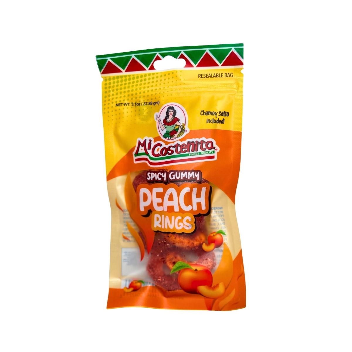 Mi Costeñita Spicy gummy peach rings — 5 oz